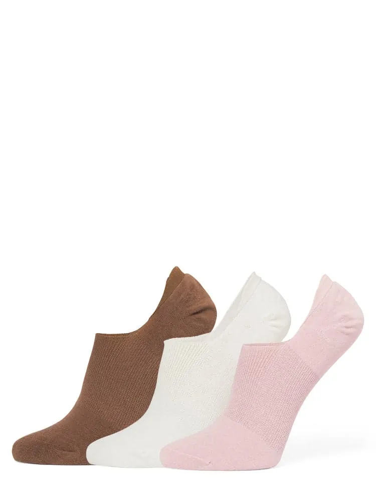 Hue Cotton No Show Arch Hug Sock 3 Pair Pack - Lilas Pack