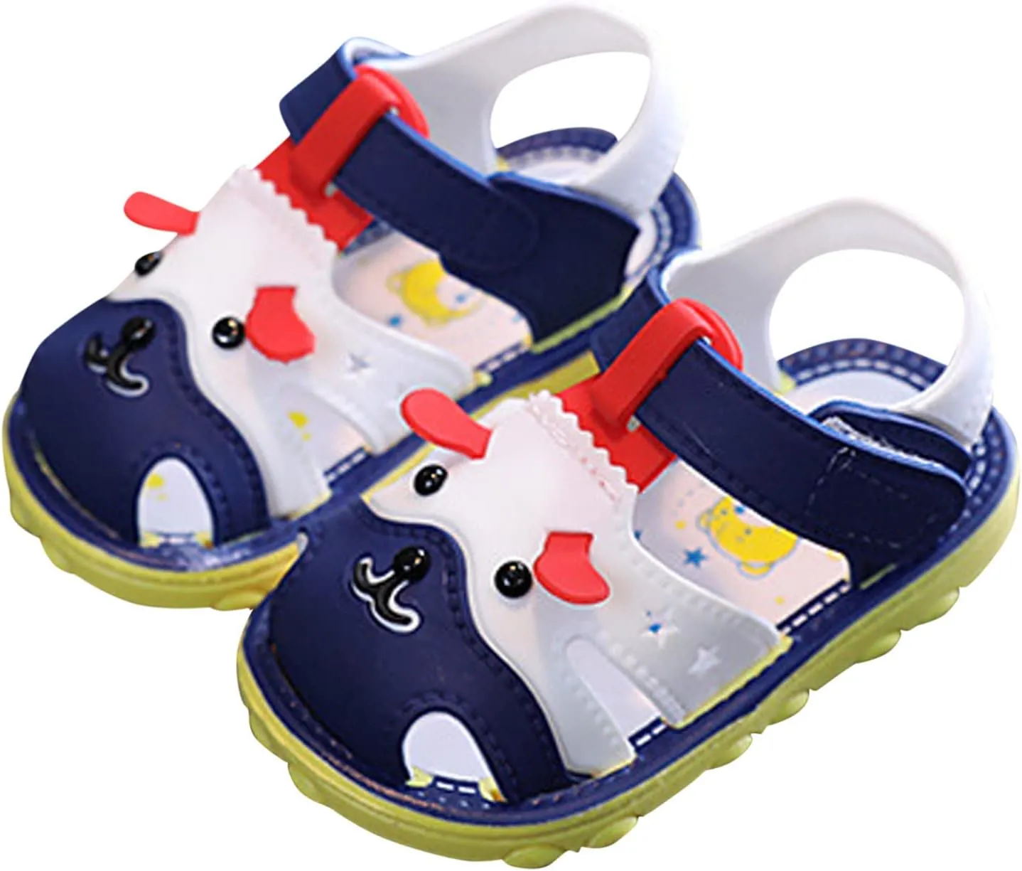 Infant Boys Girls Anti Slip Cartoon Dog Sandals for Outdoor Walking Closed Toe Soft Sole Sandals for 2025 Summer