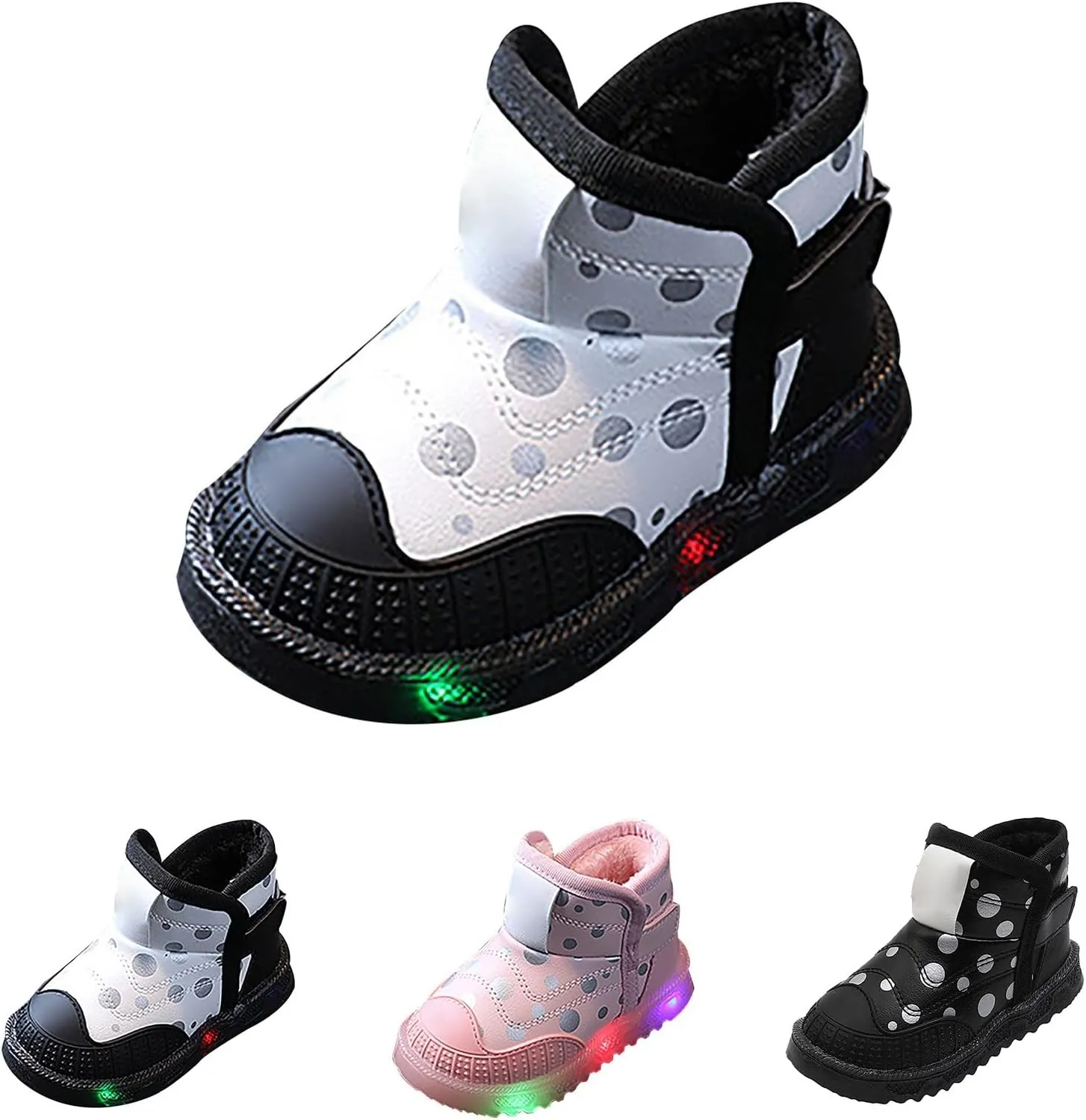 Infant Boys Girls Thicken High Top Luminous Sneakers Fleece Plush Soft Lightweight Light Up Size 11 Kids Shoes Girls