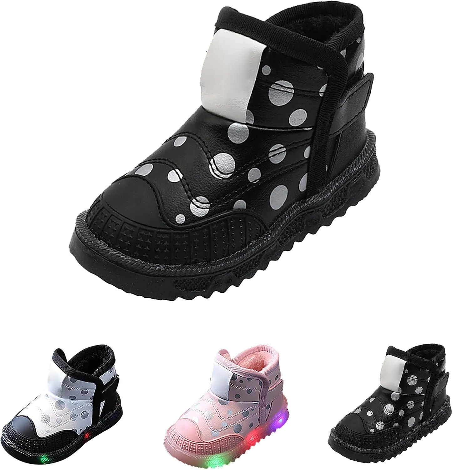 Infant Boys Girls Thicken High Top Luminous Sneakers Fleece Plush Soft Lightweight Light Up Size 11 Kids Shoes Girls