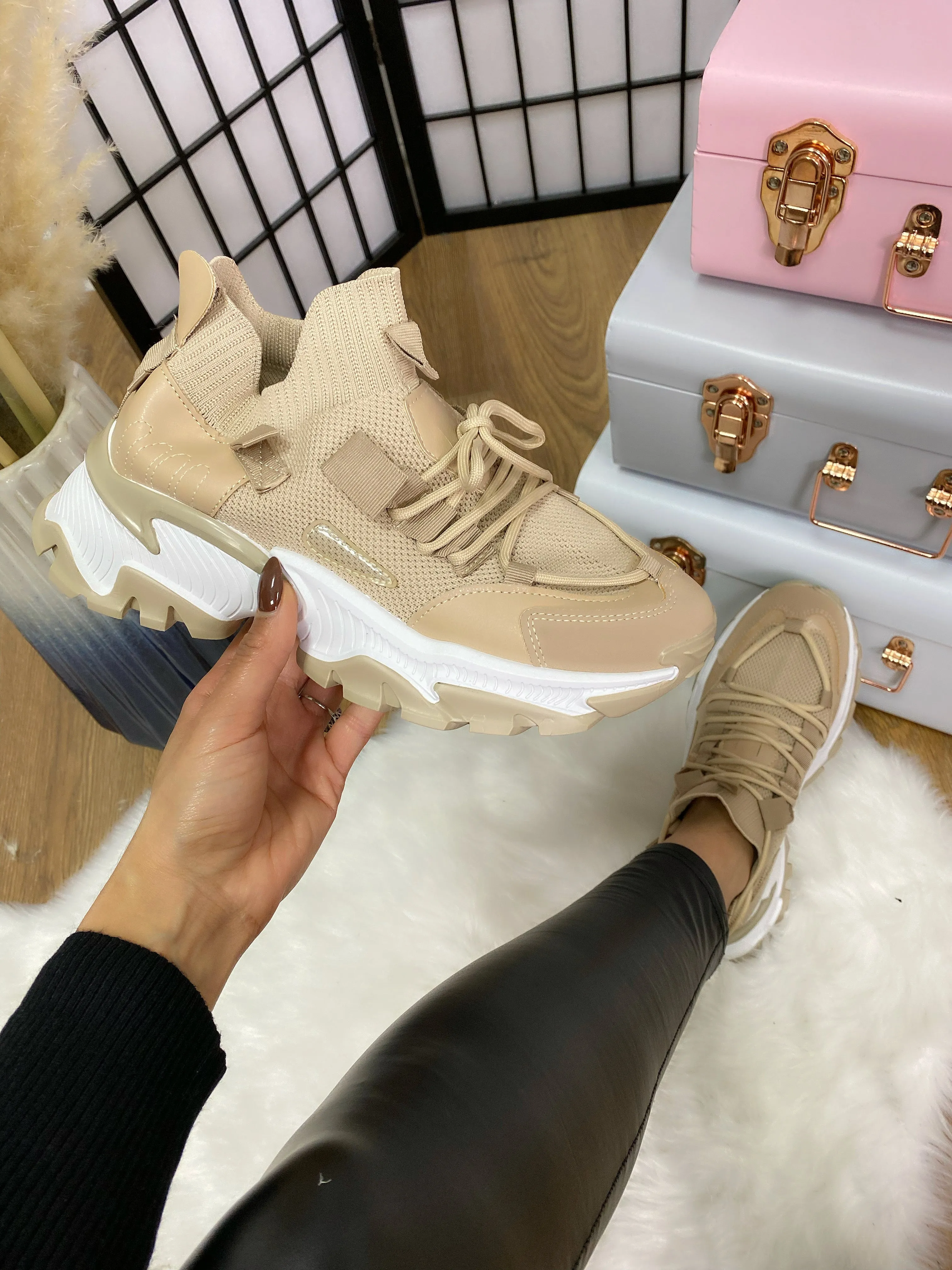 Keeley Sock Style Chunky Sole Trainers