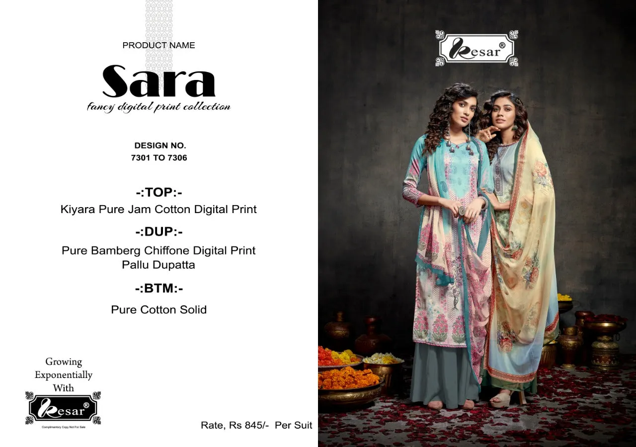 Kesar Sara Jam Cotton Digital Print Casual Wear Salwar Suits