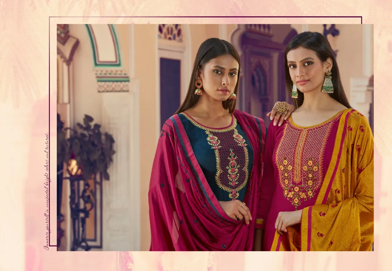 Kessi Fab Launched Patrani Cotton Satin Casual Wear Salwar Suits
