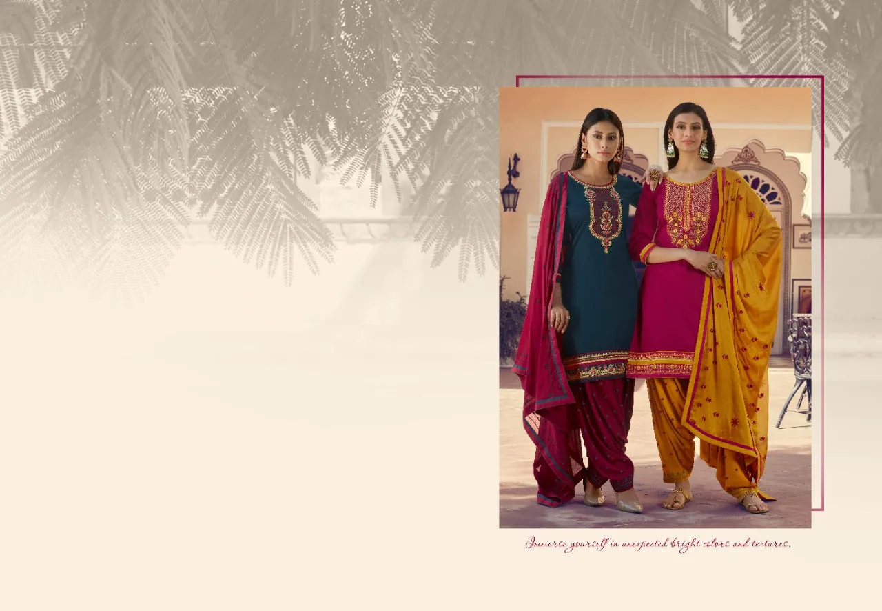 Kessi Fab Launched Patrani Cotton Satin Casual Wear Salwar Suits