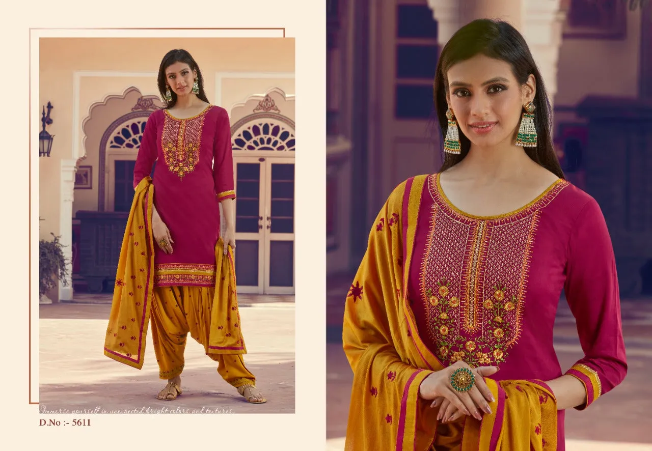 Kessi Fab Launched Patrani Cotton Satin Casual Wear Salwar Suits