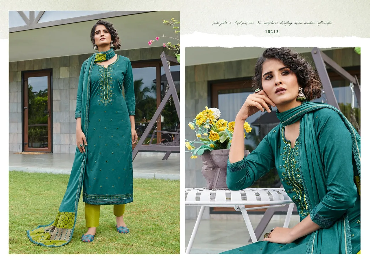 Kessi Fab Presents Green Valley Cotton Casual Wear Salwar Suits