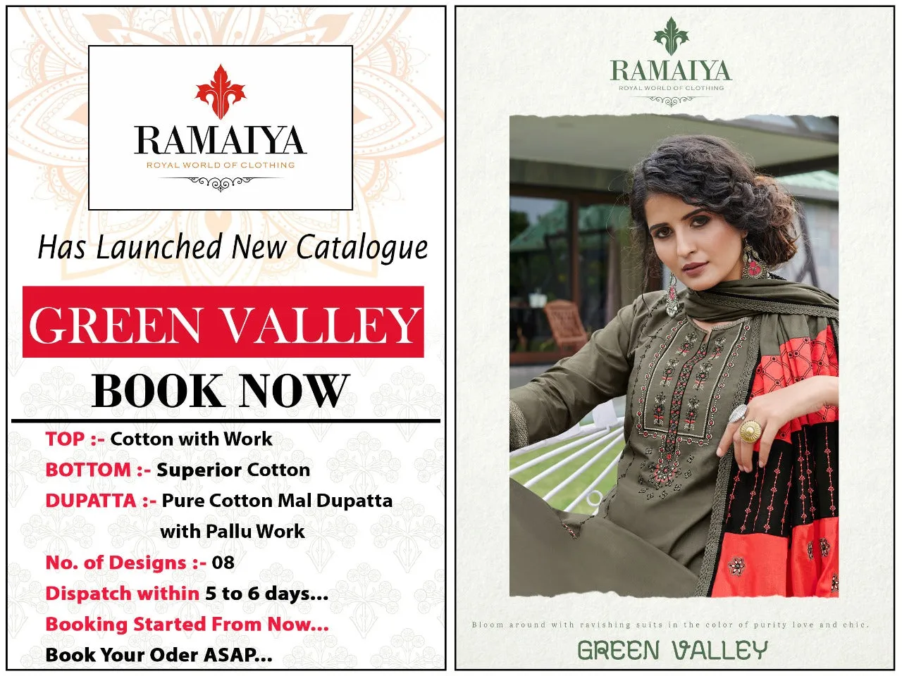 Kessi Fab Presents Green Valley Cotton Casual Wear Salwar Suits