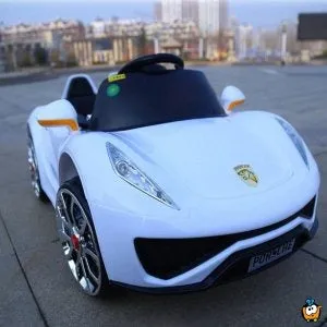 Kids Electric Car White With Dual Function(Remote Control & Self Drive)