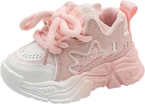 Kids Girls Tennis Shoes Lightweight Breathable Running Athletic Sneakers Comfortable Casual Light up Toddler Girls Shoes