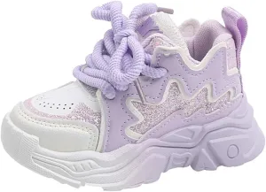 Kids Girls Tennis Shoes Lightweight Breathable Running Athletic Sneakers Comfortable Casual Light up Toddler Girls Shoes