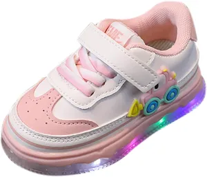 Kids Light Up Flashing Sneaker Athletic Running Shoes Lace-Up Slip-on Sneakers for Boy Girl Outdoor Kids Canvas Shoes