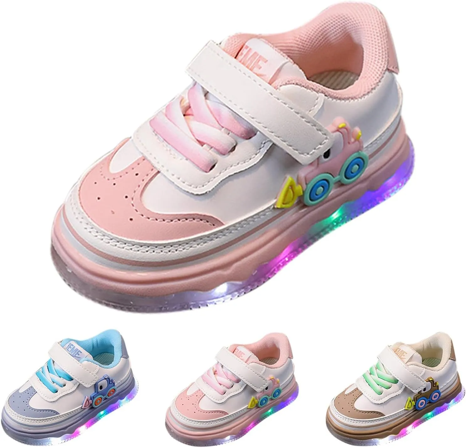 Kids Light Up Flashing Sneaker Athletic Running Shoes Lace-Up Slip-on Sneakers for Boy Girl Outdoor Kids Canvas Shoes