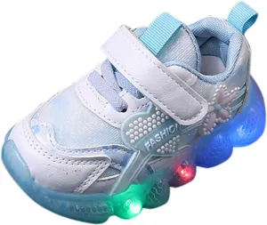 Kids Light Up Shoes Girls Boys Luminous Breathable Soft Sole Running Sports Sneaker Lace-Up Shoes for Athletic