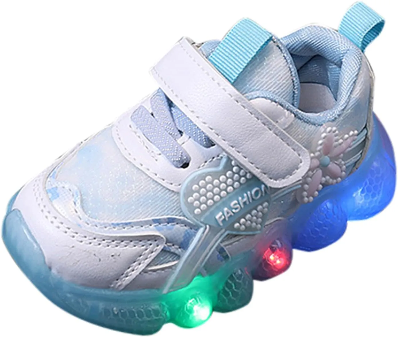 Kids Light Up Shoes Girls Boys Luminous Breathable Soft Sole Running Sports Sneaker Lace-Up Shoes for Athletic