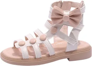 Kids Open Toe Roman Shoes for Girls Vintage High Top Strapped Flat Shoes Ankle Strap Soft Cute Footwear for Toddlers