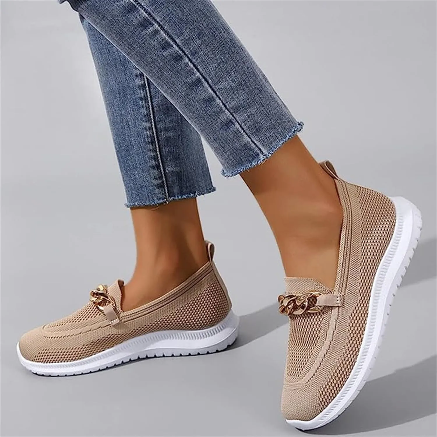 Ladmiple Running Shoes Womens Slip On Walking Shoes Comfort Sock Shoe Non-Slip Mesh Casual Fashion Tennis Gym Sneakers