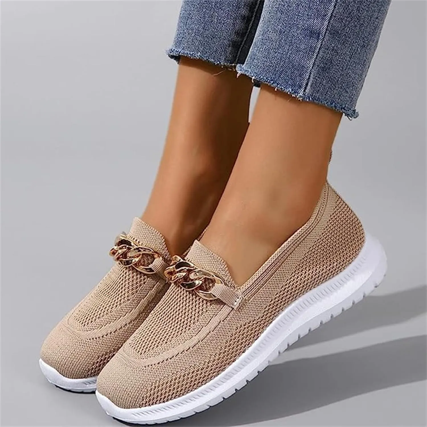 Ladmiple Running Shoes Womens Slip On Walking Shoes Comfort Sock Shoe Non-Slip Mesh Casual Fashion Tennis Gym Sneakers