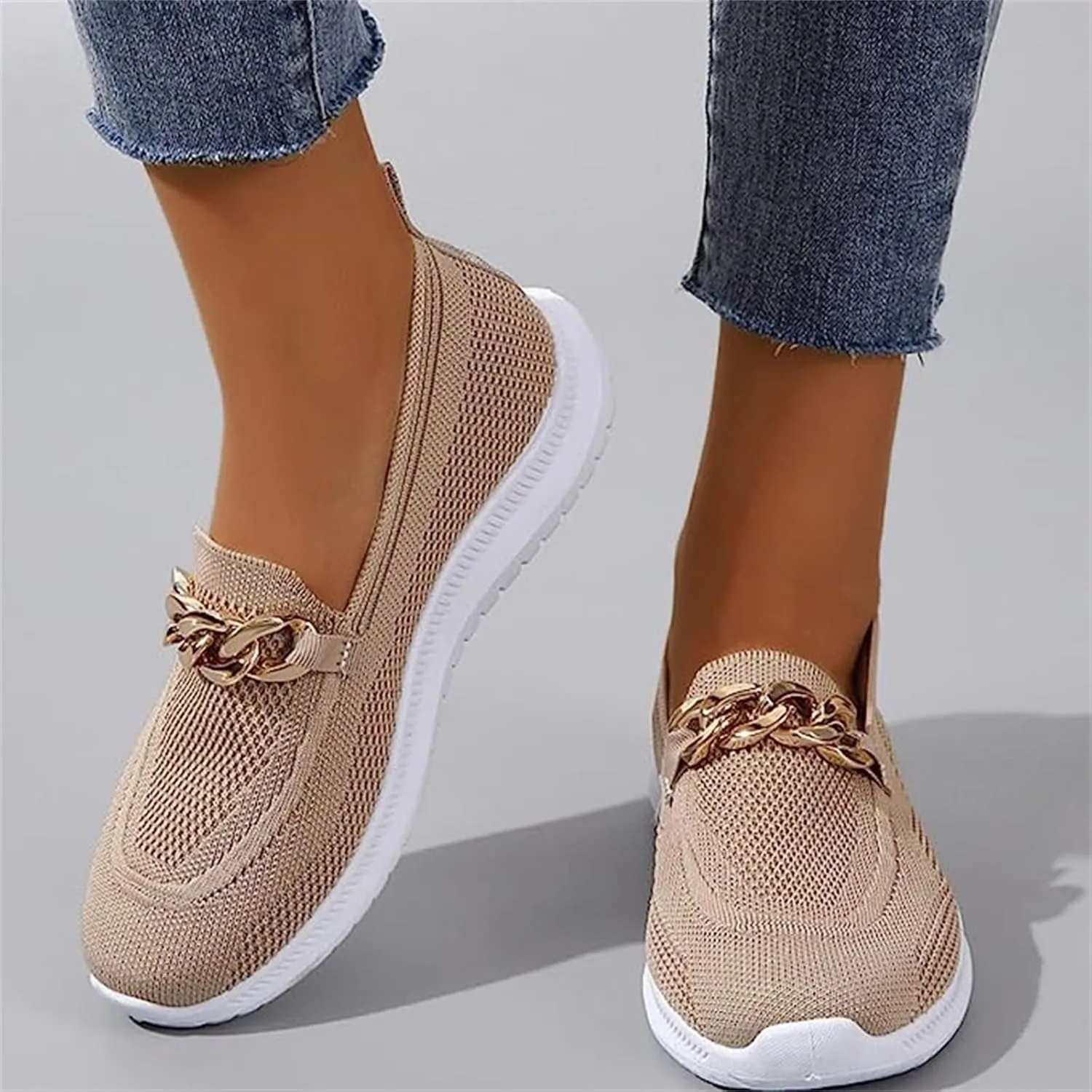 Ladmiple Running Shoes Womens Slip On Walking Shoes Comfort Sock Shoe Non-Slip Mesh Casual Fashion Tennis Gym Sneakers