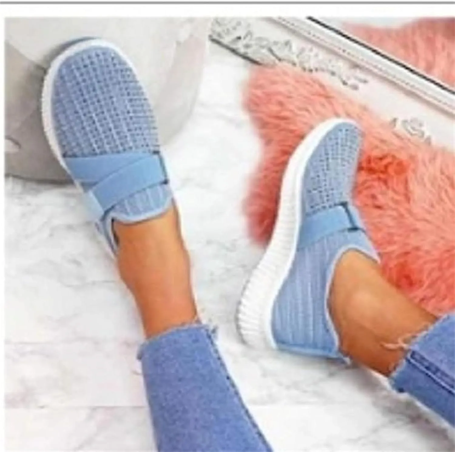 Ladmiple Walking Shoes Women Comfort Slip On Sneakers Arch Support Non Slip Casual Tennis Workout Gym Running Shoes