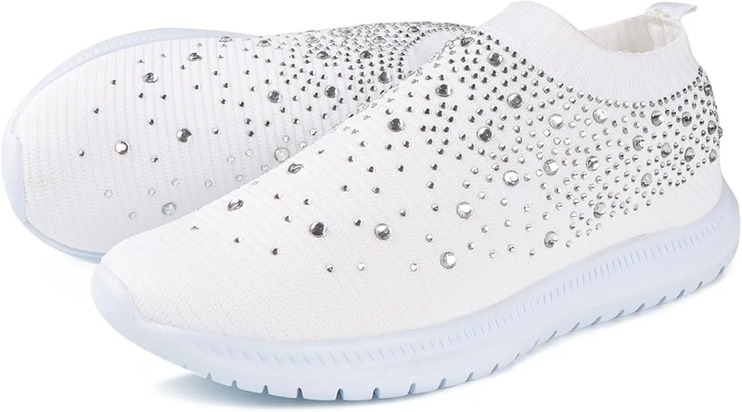 Lausiuoe Running Shoes For Women Arch Support Slip On Breathable Walking Shoes Fashion Sneakers Gym Workout Tennis Shoes