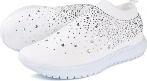 Lausiuoe Running Shoes For Women Arch Support Slip On Breathable Walking Shoes Fashion Sneakers Gym Workout Tennis Shoes