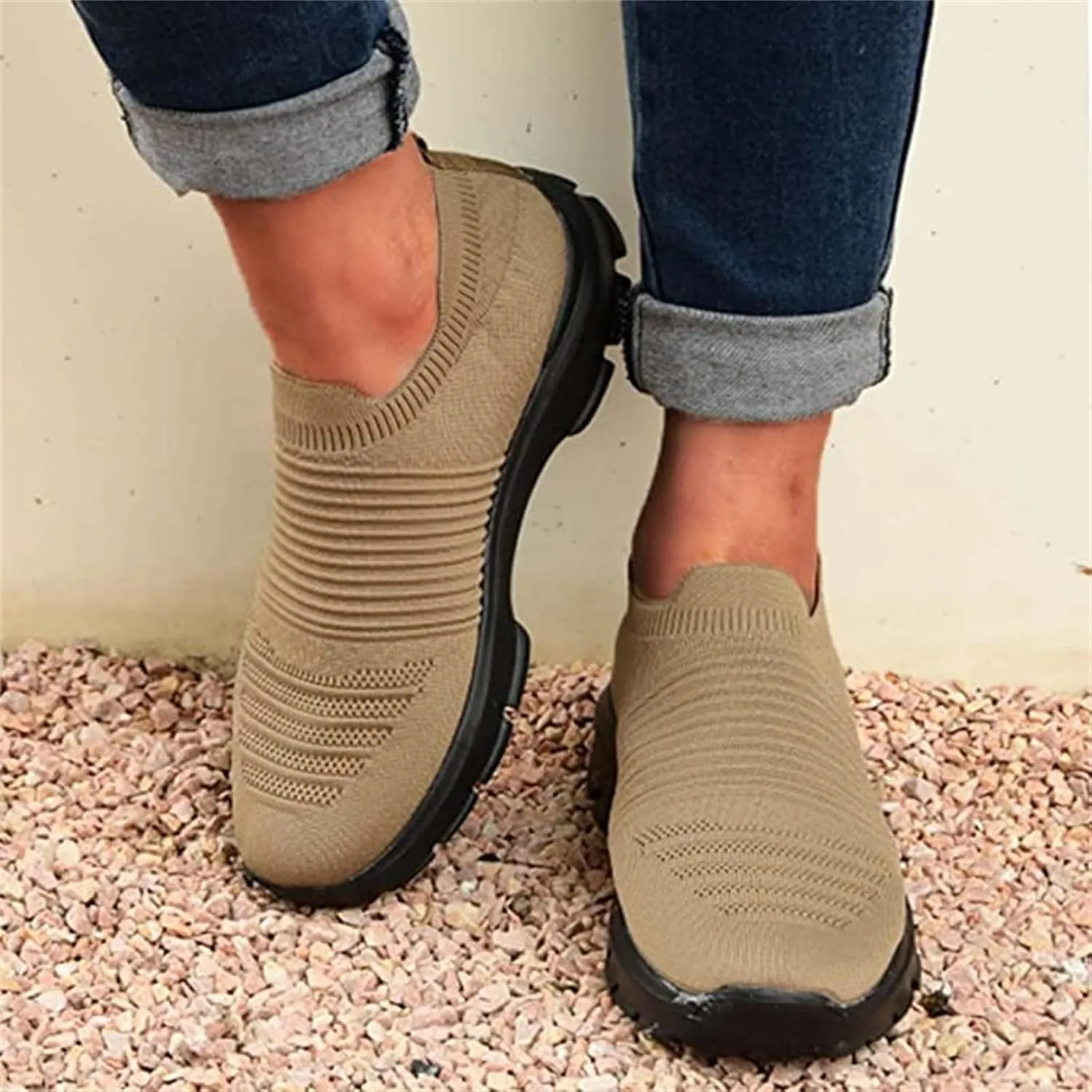 Lausiuoe Sneakers For Women Walking Shoes Slip On Tennis Shoes Lightweight Casual Sneakers for Gym Travel Work Running