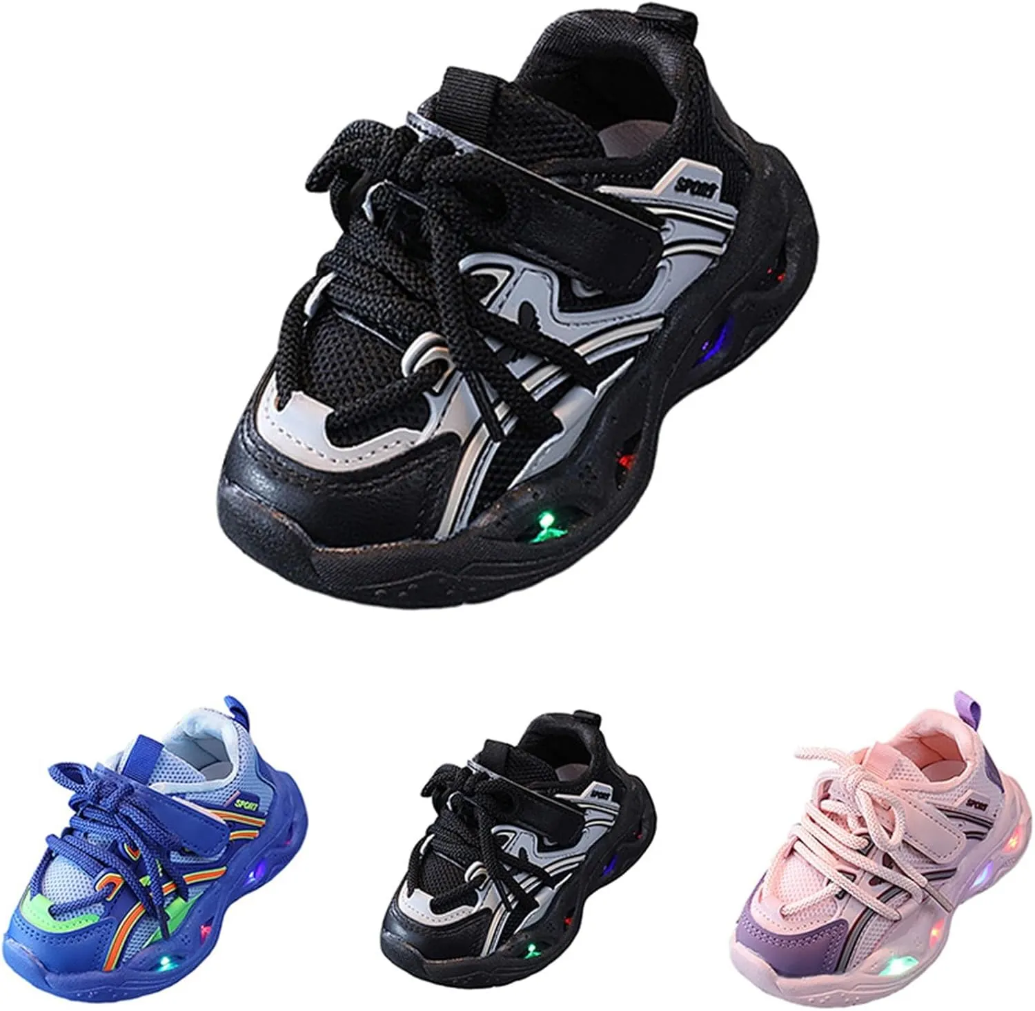 LED Shoes for Toddler Girls Boys Kids Light up Lightweight Shoes Baby Casual Non Slip Luminous Flashing Shoes