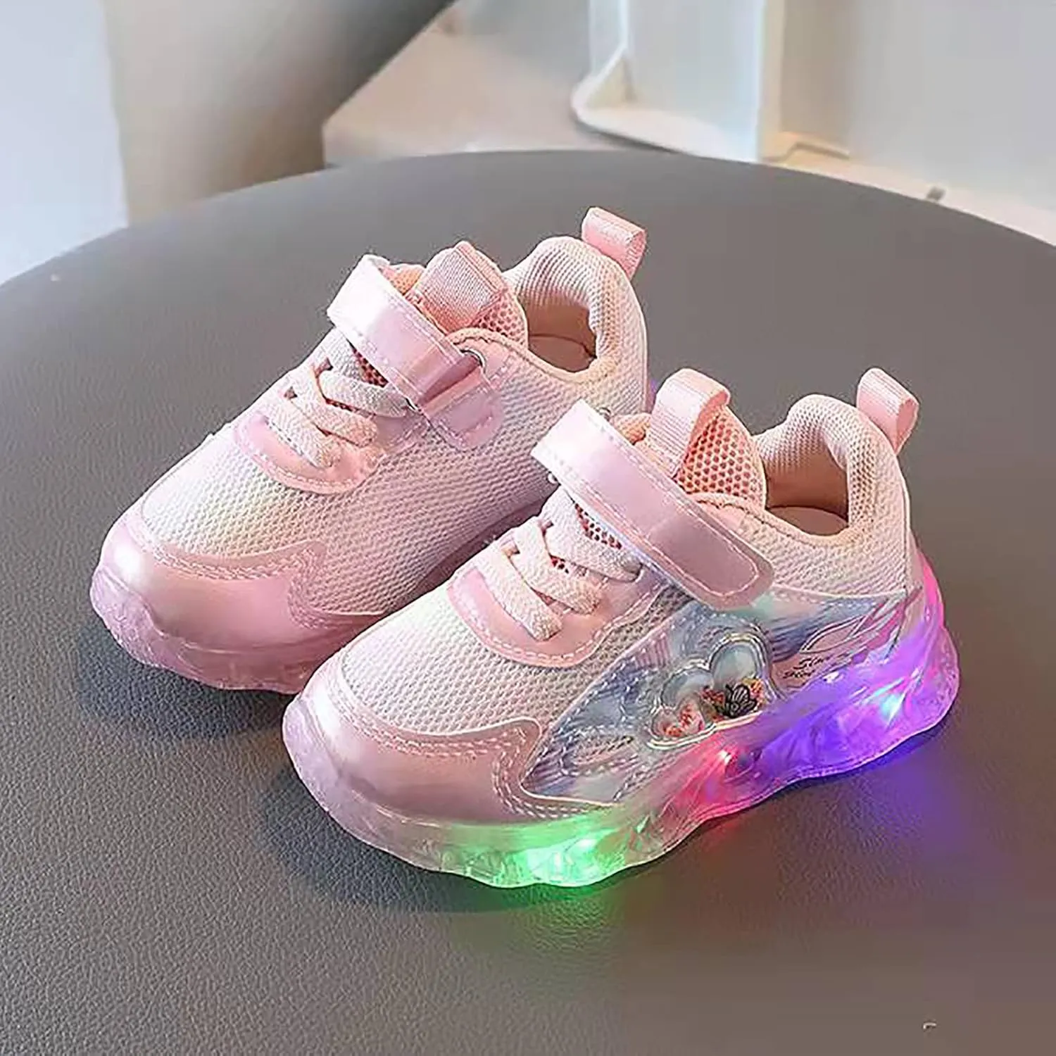 Light Up Shoes for Girls, Toddler Cute Fashion Flashing Running Athletic Sneakers Toddler Girl Slip on Sneaker
