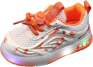 Light Up Shoes Toddler Mesh Lightweight Casual Sneaker Lac Up Non-Slip Led Shoes Toddler Luminous Shoes