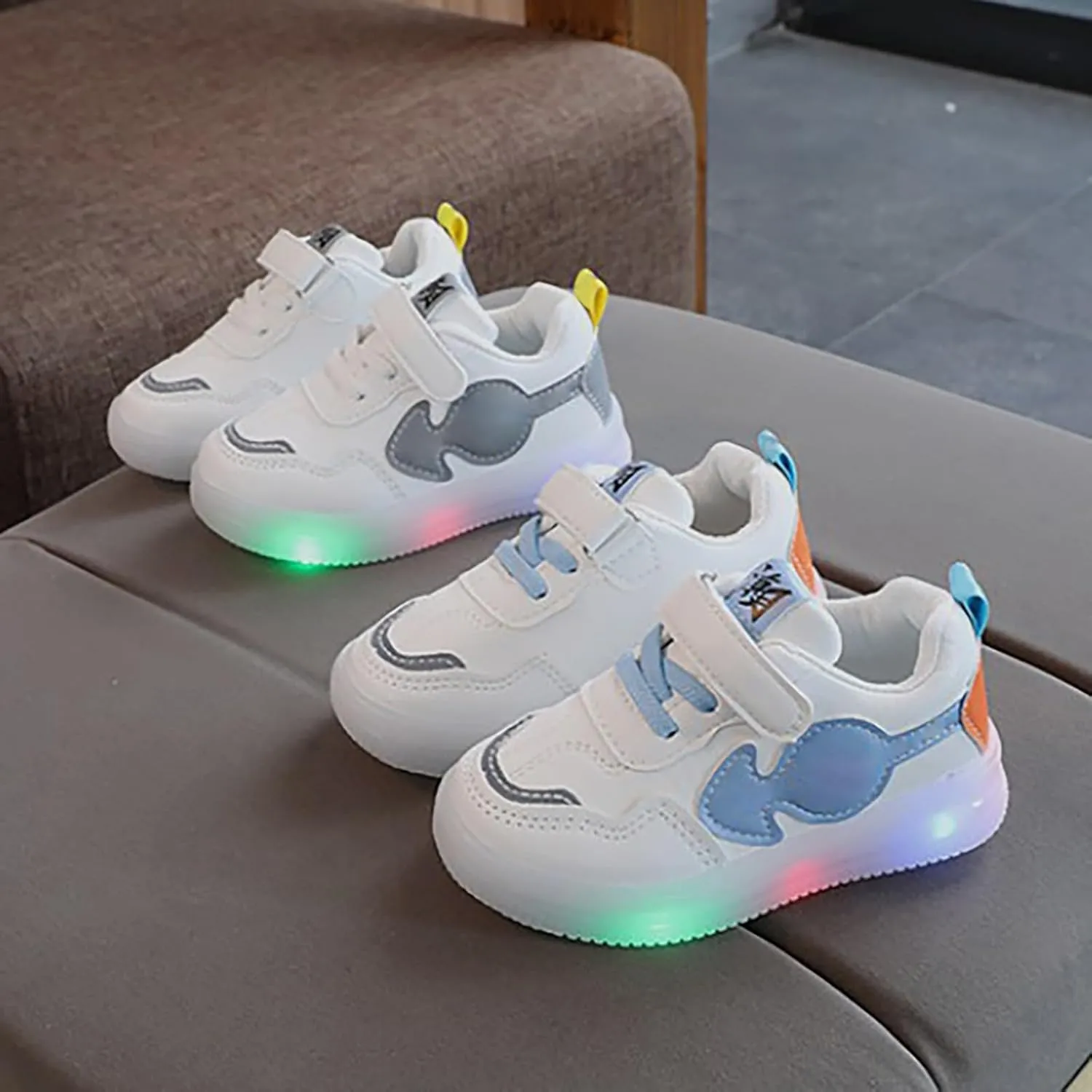 Light Up Shoes Toddler Slip On Lightweight Casual Sneaker Non-Slip Luminous Shoes Platform Walking Shoes