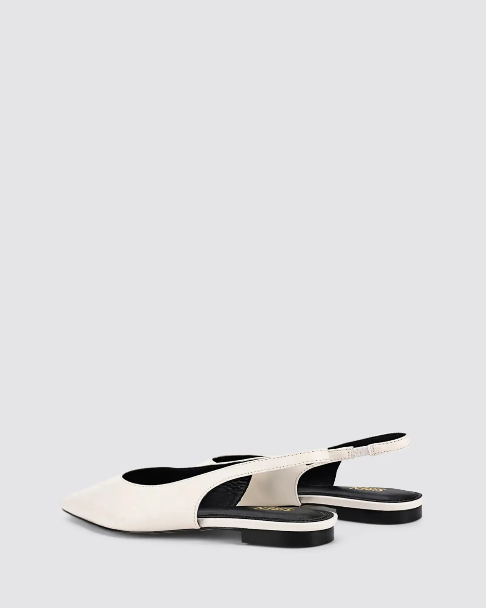 LORIE SLINGBACK FLATS CHALK WHITE LEATHER