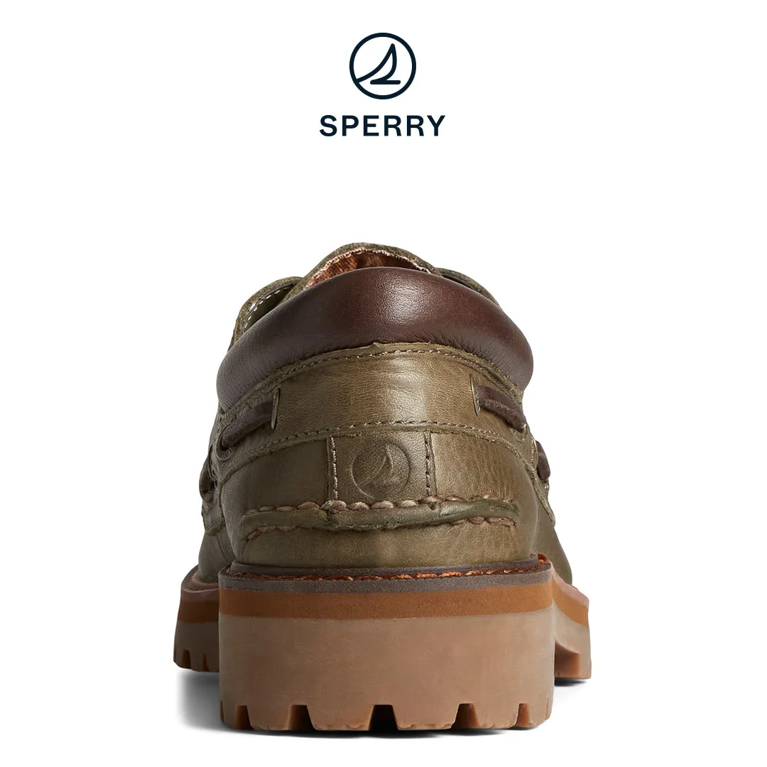 Men's Authentic Original Lug 3-Eye Boat Shoe Olive (STS25301)