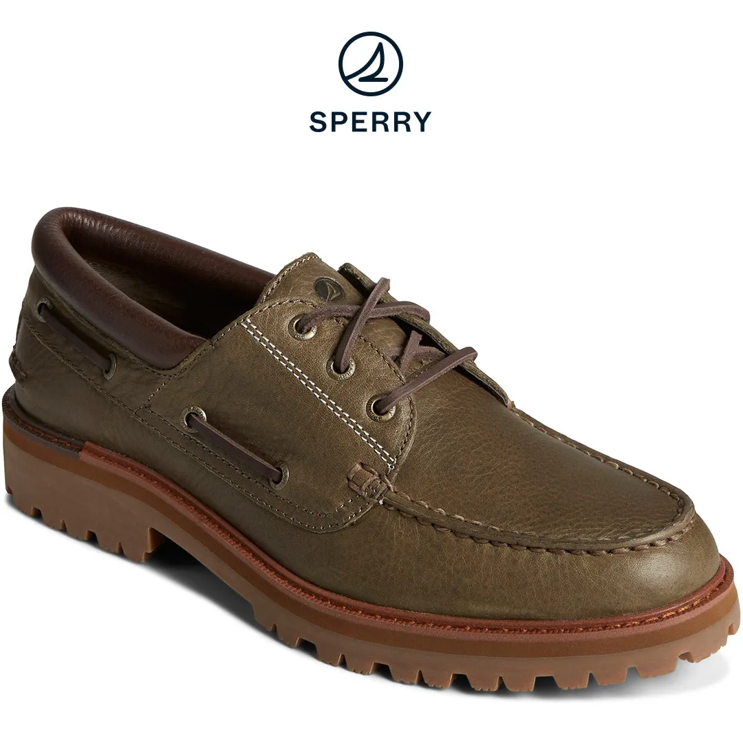 Men's Authentic Original Lug 3-Eye Boat Shoe Olive (STS25301)