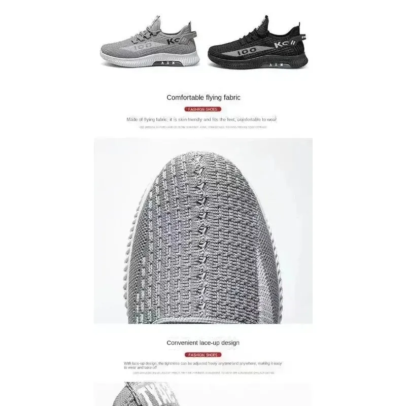 Mens Lightweight Breathable Mesh Sneakers  Trendy Versatility
