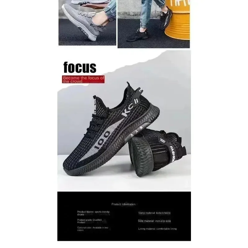 Mens Lightweight Breathable Mesh Sneakers  Trendy Versatility