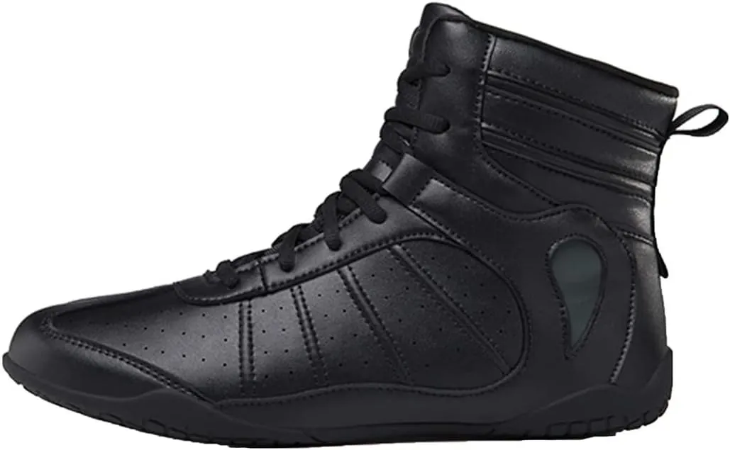 Men's Wrestling Shoe, Extra Wide Bodybuilding Weightlifting Wrestling Shoes Breathable Kickboxing Sparring Trainers Leather Boxing Boots for Boy Youth