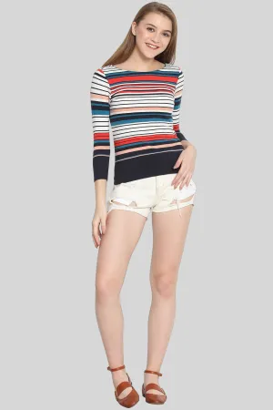 Multicoloured striped T-shirt
