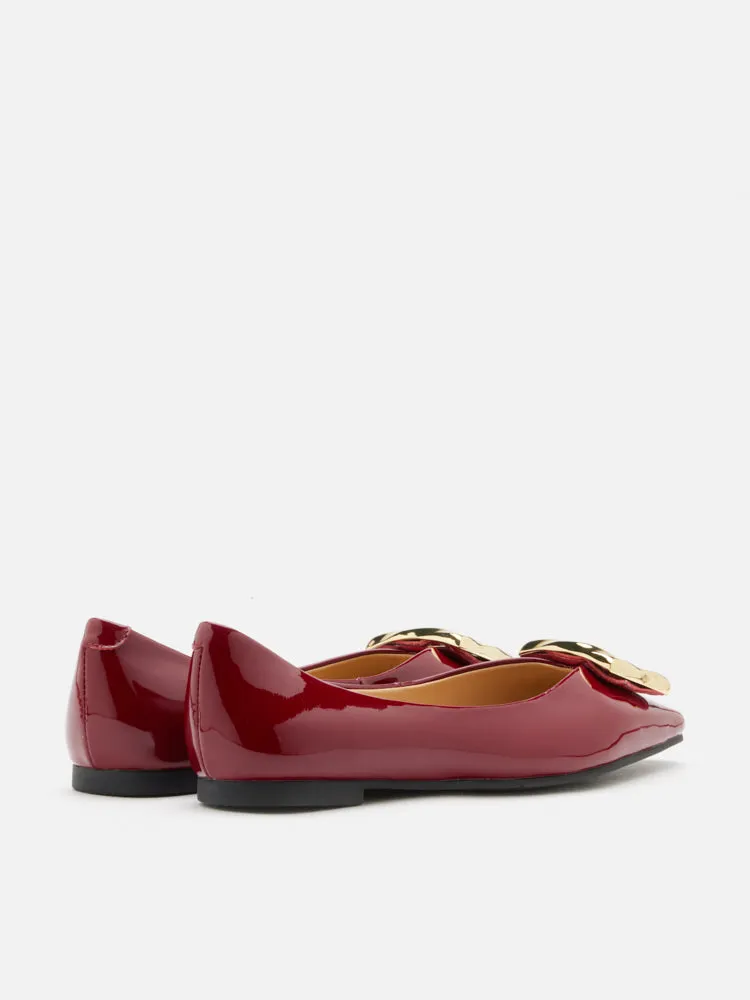 Narelle Gold Buckled Flats