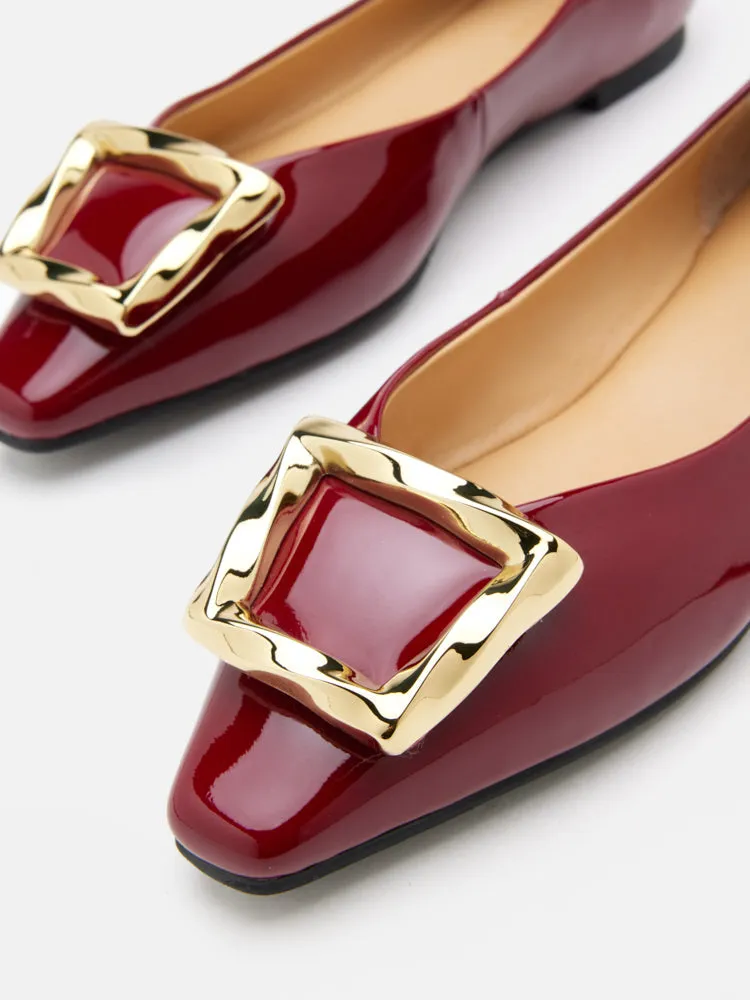 Narelle Gold Buckled Flats