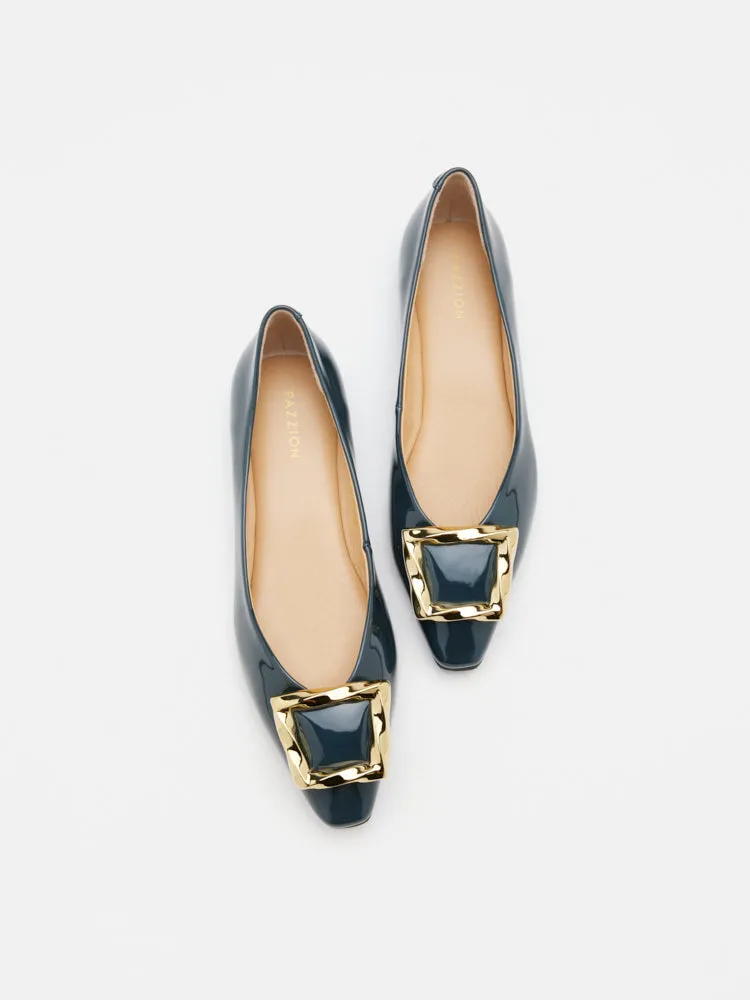 Narelle Gold Buckled Flats