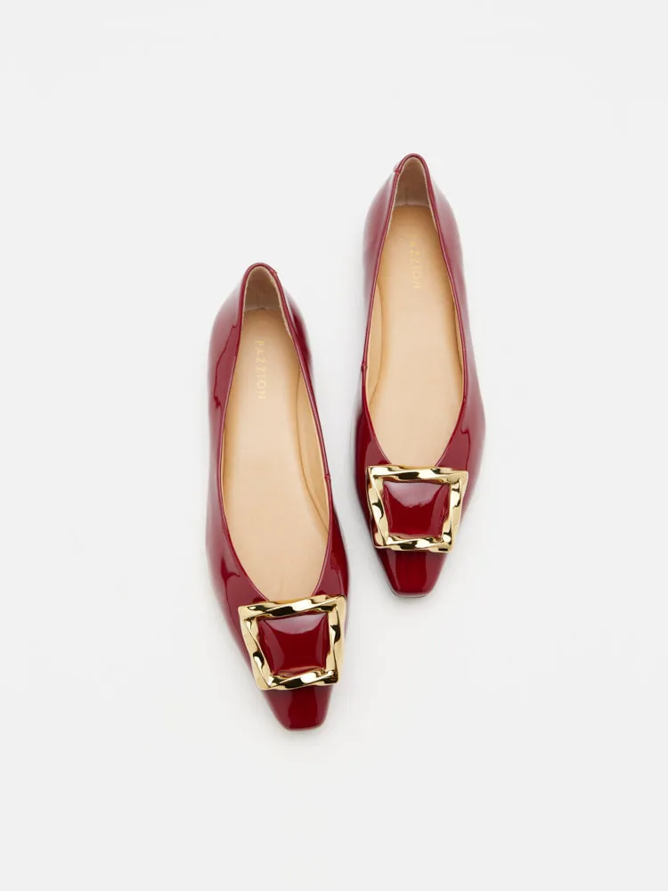 Narelle Gold Buckled Flats