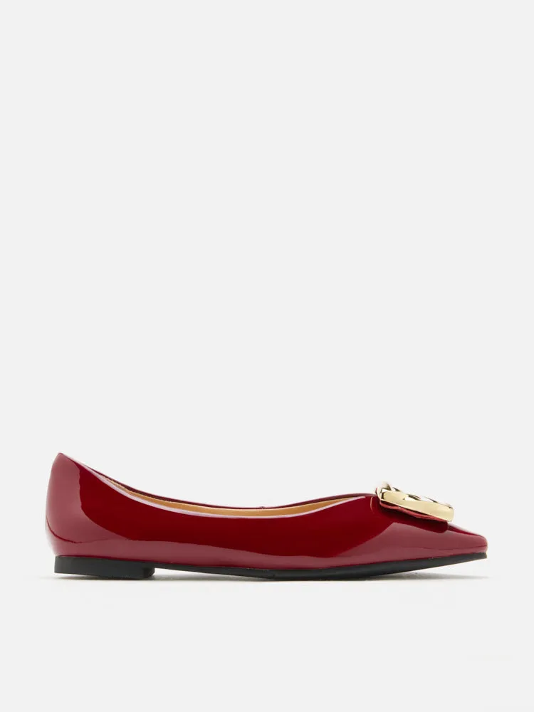 Narelle Gold Buckled Flats
