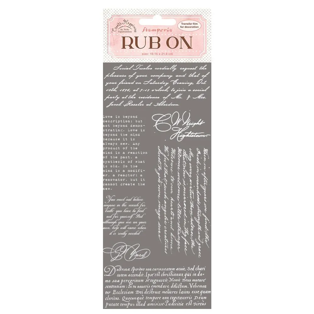 NEW! Create Happiness Rub-Ons - 4" x 8.5" - Writing