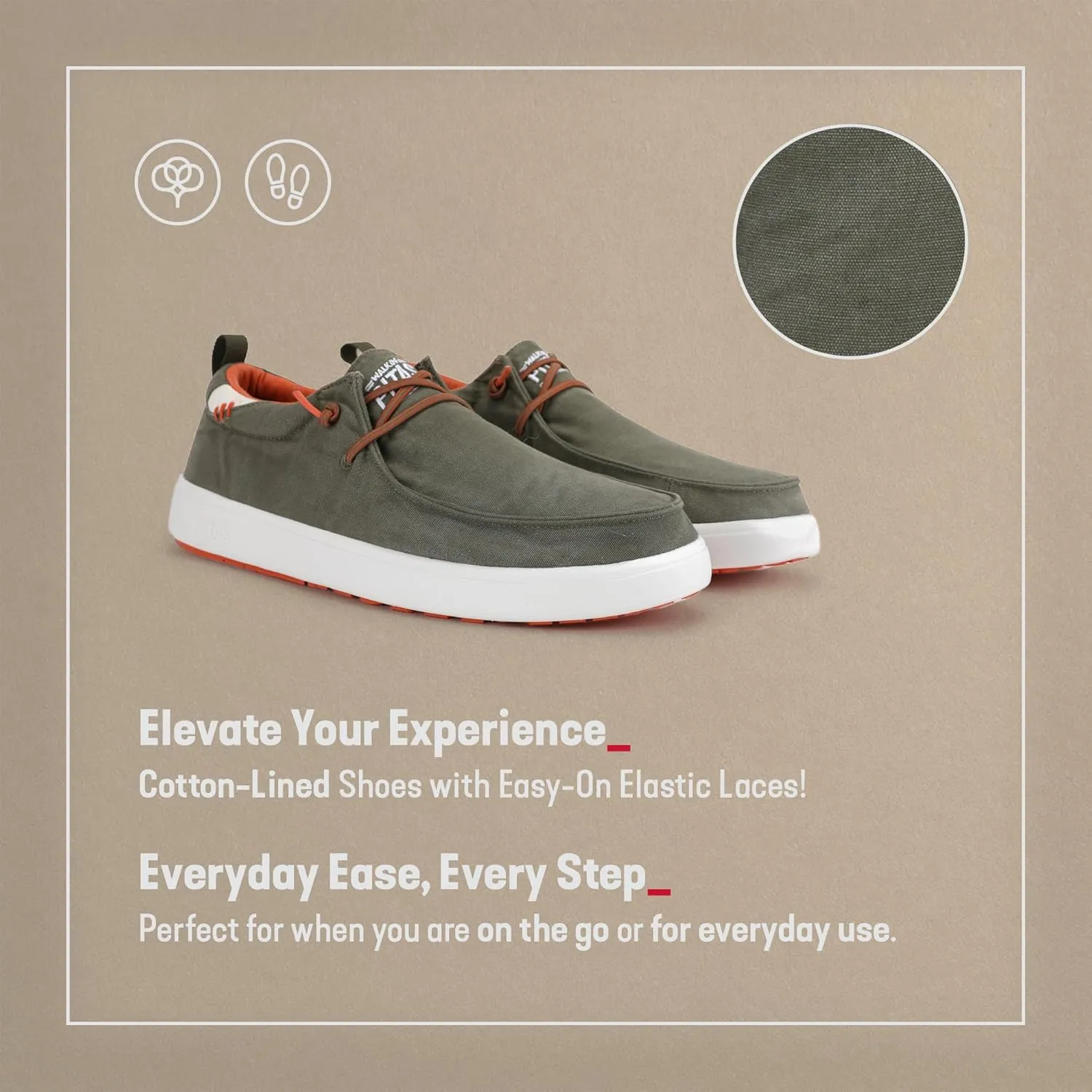 PITAS Biarritz Casual Daily Slip-On Loafers for Men | Comfortable Boat Shoes | Men's Ultra Light & Breathable Shoes | Khaki