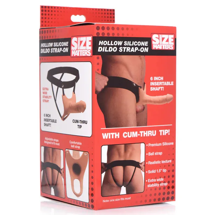 Size Matters Hollow Silicone Dildo Strap-On - Light