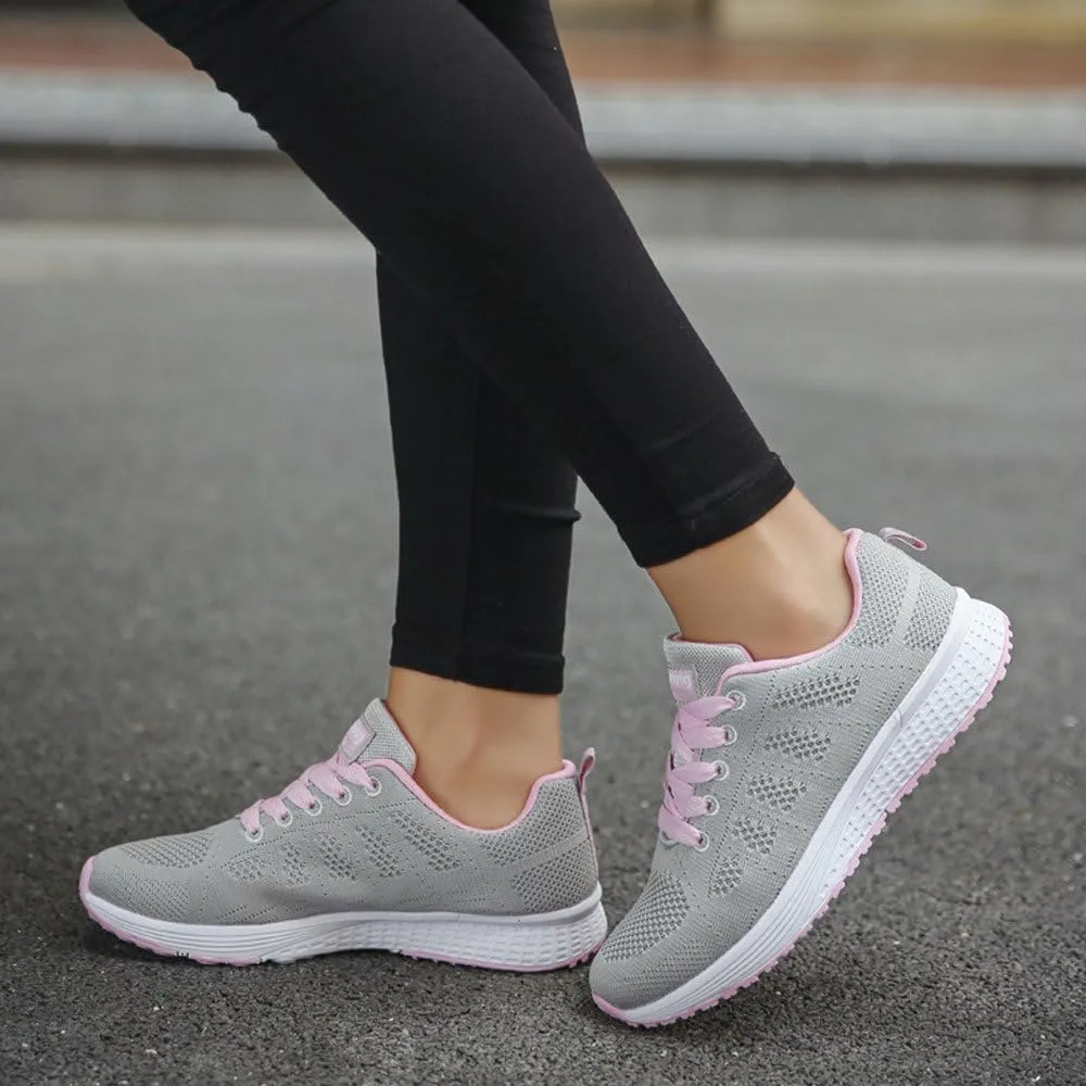 Sneakers for Women Casual Mesh Breathable Lace Up Walking Mens Running Shoes Wide Width Shoes Casual Brown Sneakers White Tennis Shoe Trainers Shoe