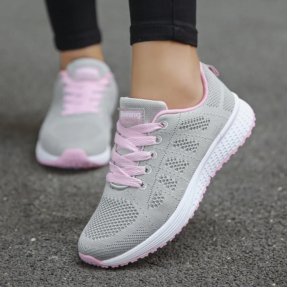 Sneakers for Women Casual Mesh Breathable Lace Up Walking Mens Running Shoes Wide Width Shoes Casual Brown Sneakers White Tennis Shoe Trainers Shoe