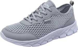 Sneakers for Women Casual Mesh Breathable Lace Up Walking Non Slip Work Shoes Women Athletic Women's Casual Shoes Casual Sneakers Black Tennis Shoe Trainers Shoe