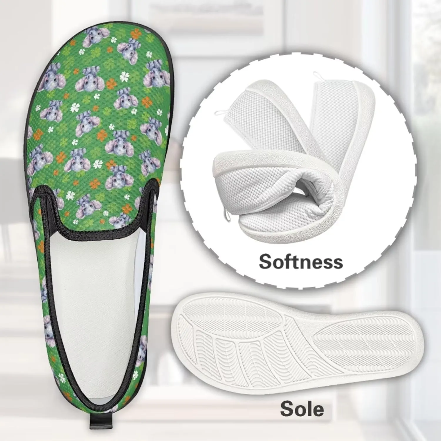 St. Patrick's Day Holiday Dress Walking Shoes Women Trendy Casual Sneakers Comfy Slip On Breathable Gym Workout Fitness Size 5.5-10.5