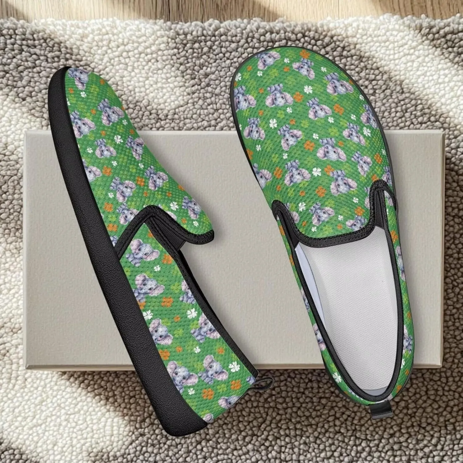 St. Patrick's Day Holiday Dress Walking Shoes Women Trendy Casual Sneakers Comfy Slip On Breathable Gym Workout Fitness Size 5.5-10.5